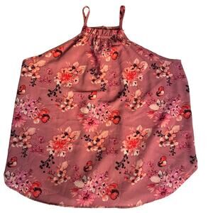 Haute Monde Women’s Sleeveless Summer Floral Blouse, size S, Pink & Red